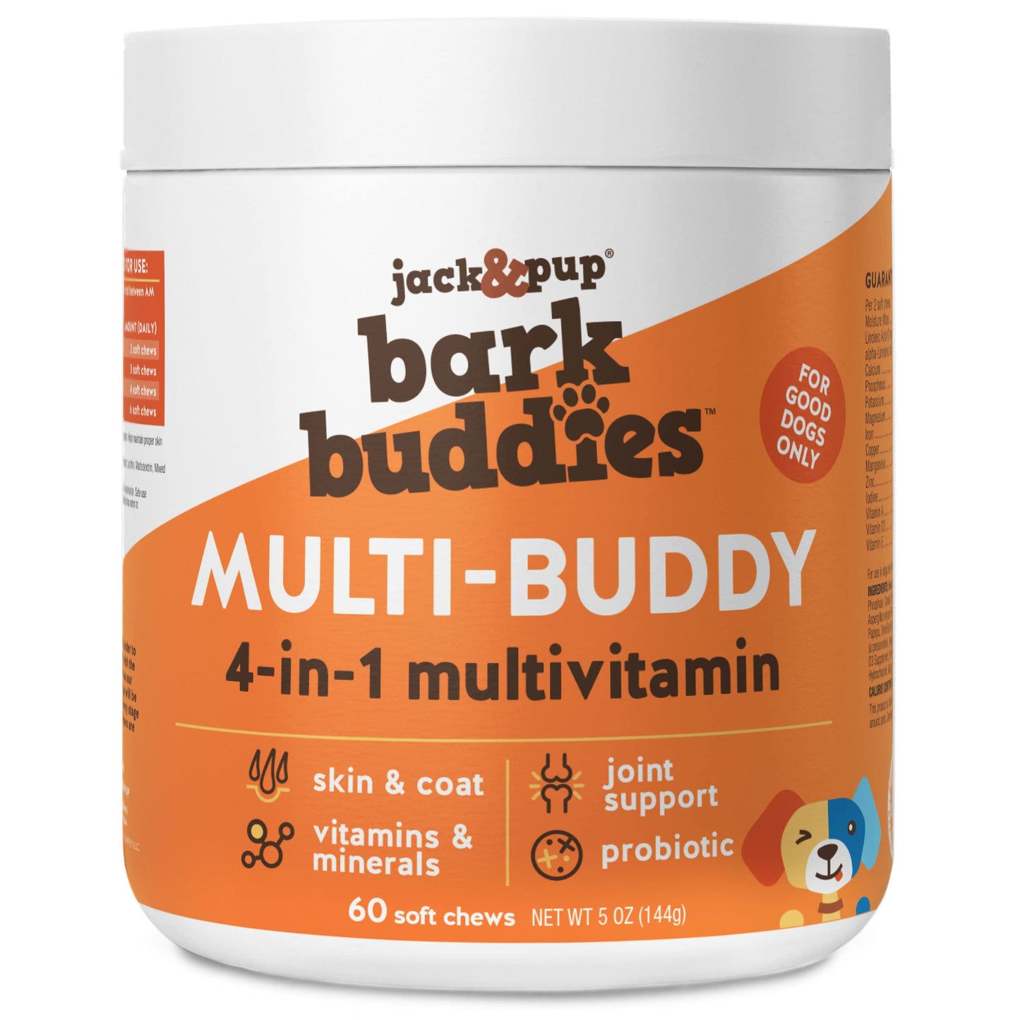 Jack&Pup Multivitamin Soft Chews for Dogs – 60 Count