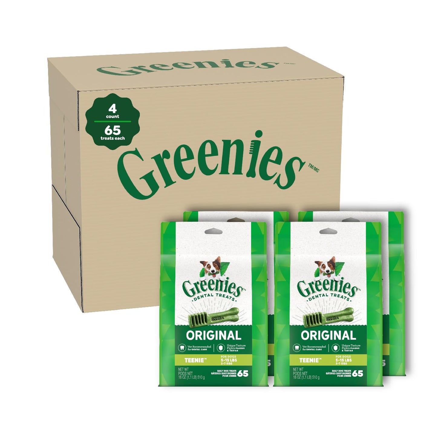 GREENIES Original TEENIE Dog Dental Chews – 260 Treats, 72 oz