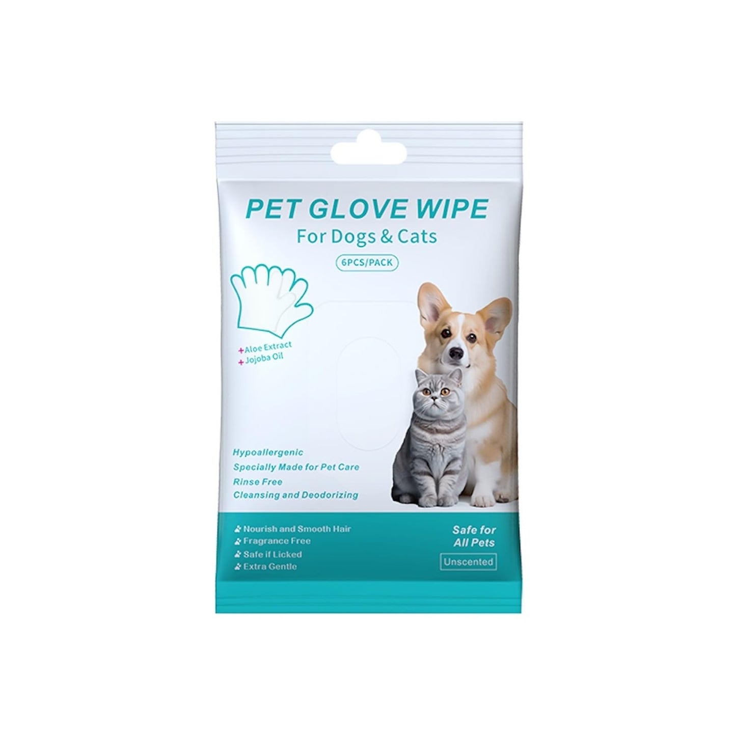 Extra Thick Pet Bathing Wipes for Dogs & Cats – 6-Pack