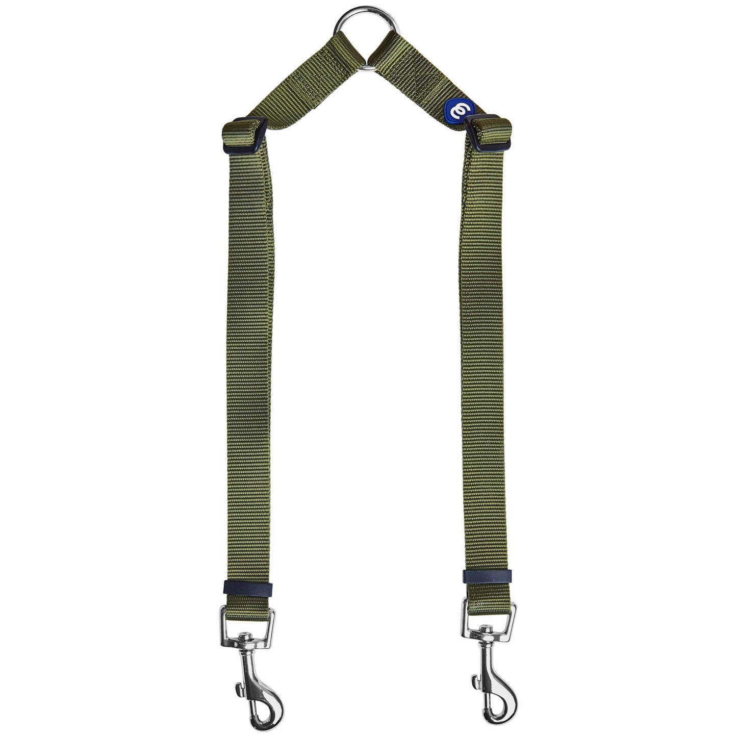 Blueberry Pet Classic Double Dog Leash Coupler – Military Green, Small