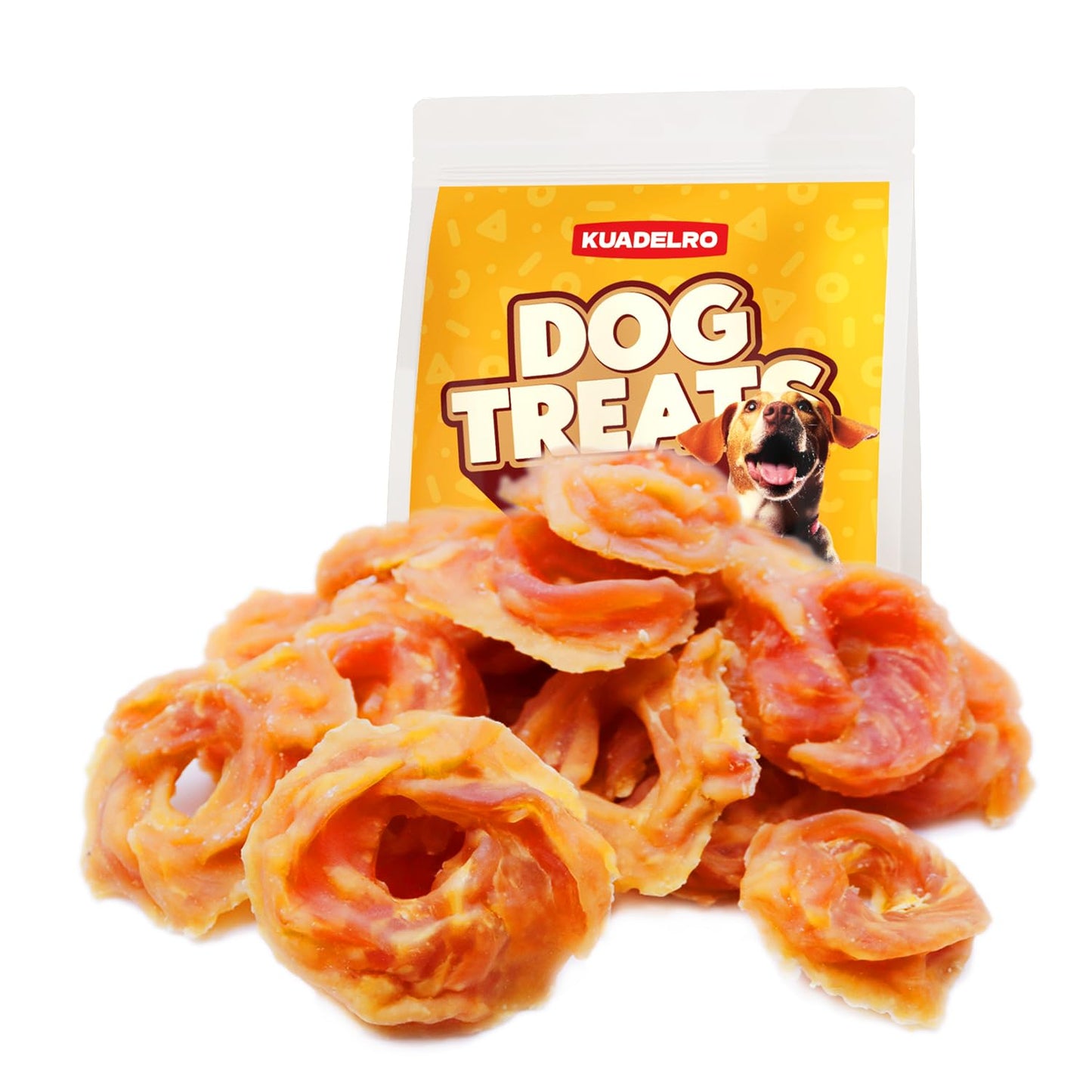 KUADELRO Natural Chicken Jerky Ring Dog Treats – 10.54 oz