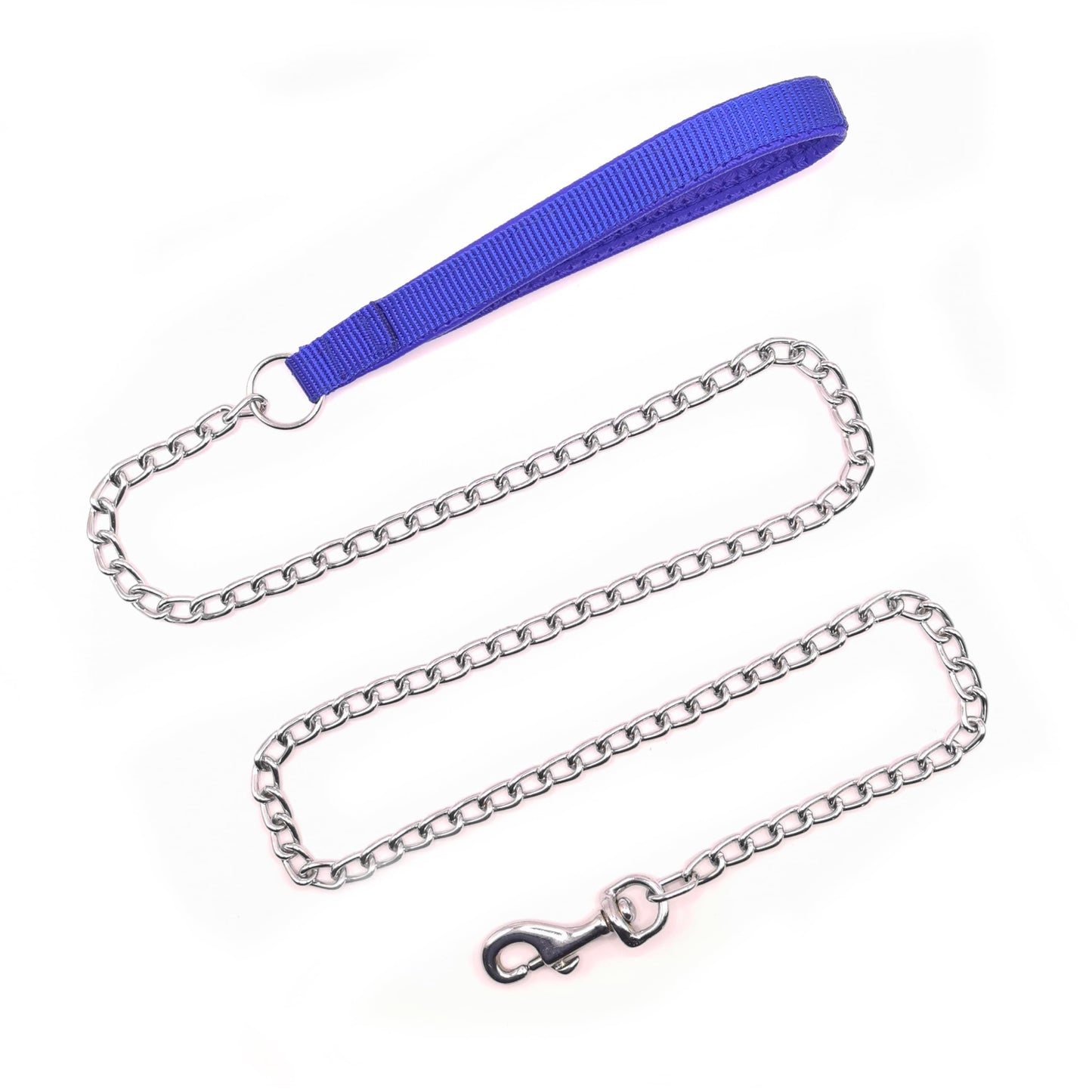 Heavy-Duty Metal Chain Dog Leash – 6ft, Blue Handle