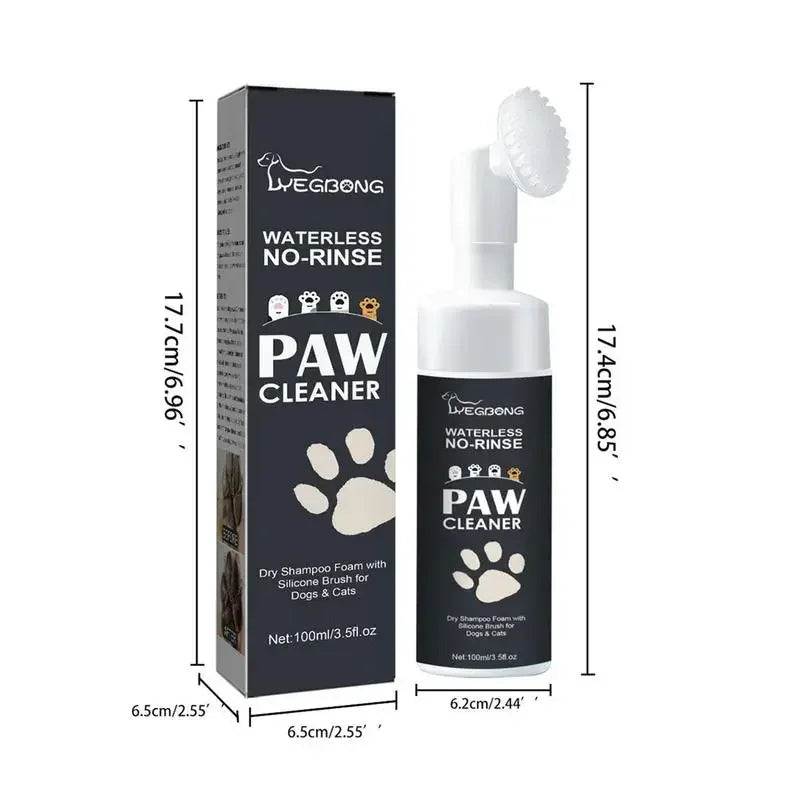 Paw Cleaner Foam with Silicone Brush for Cats & Dogs