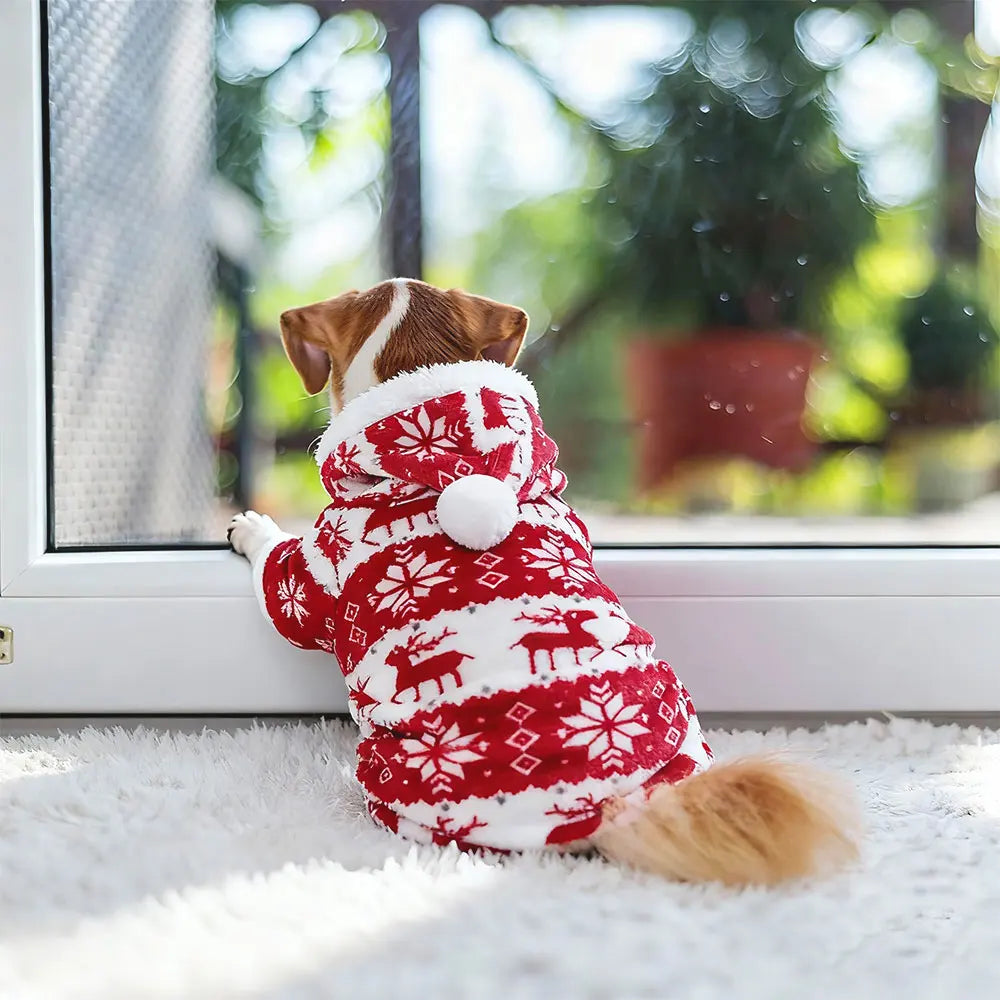 Christmas dog sweater, dog clothes, super soft and warm dog and cat pet jacket, winter pet clothing, dog clothing, size s