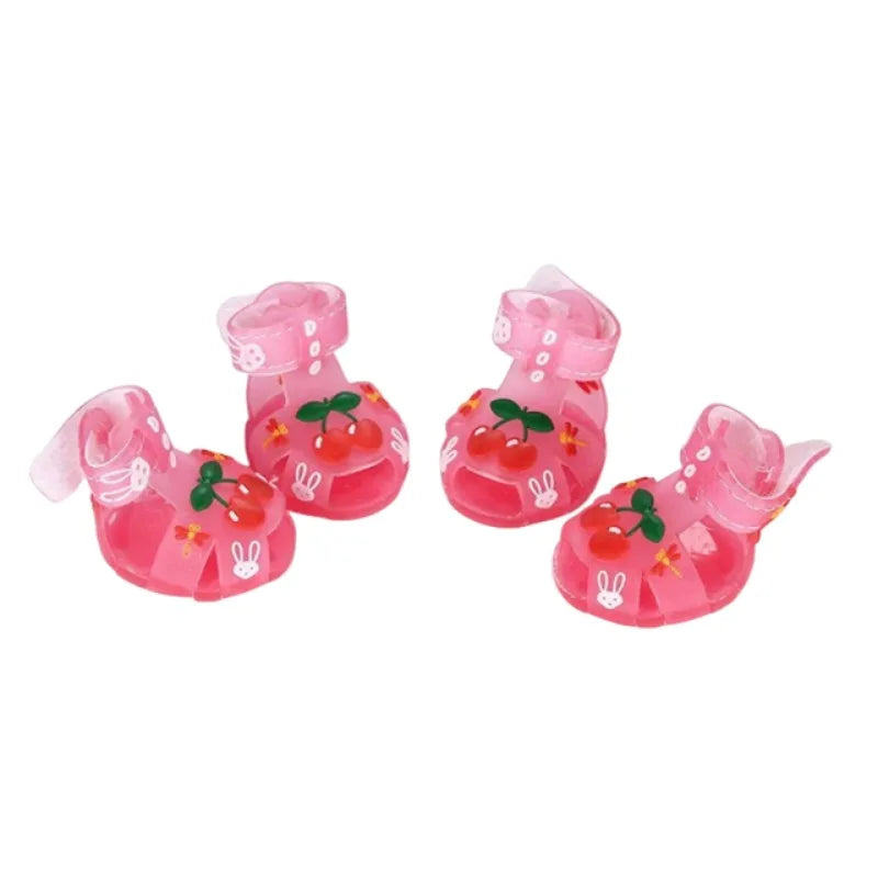 Breathable Pet Shoes Adjustable Non-Slip Dogs Sandals Summer Waterproof Puppy Rain Shoes Outdoor Dog Paw Protector Pets Supplies