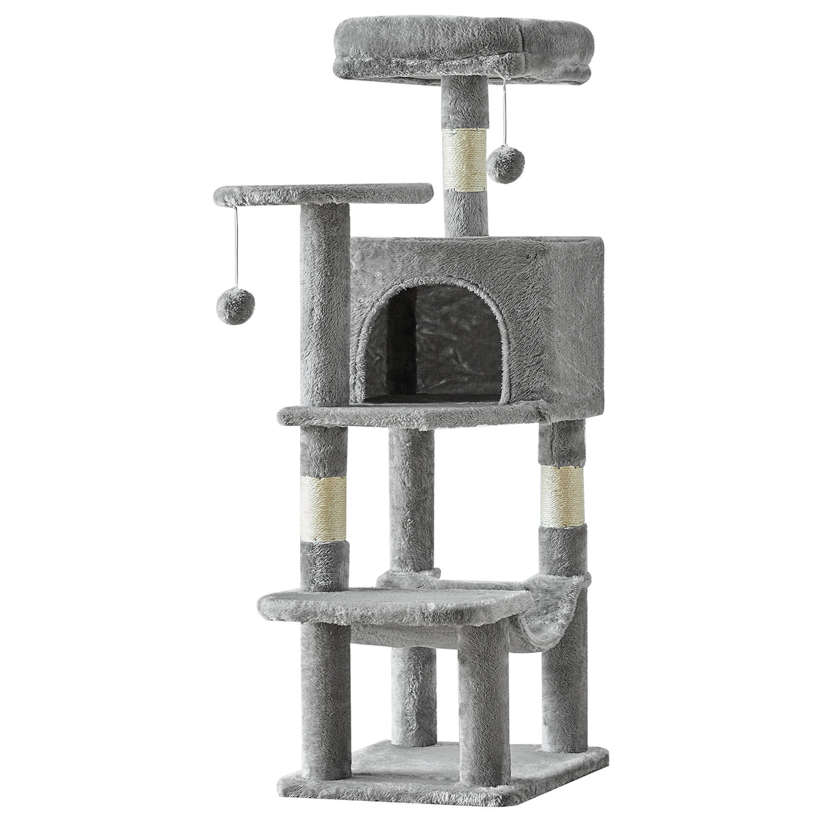 JHK 44-Inch Cat Tree for Multiple Cats with Hammock & Sisal Posts