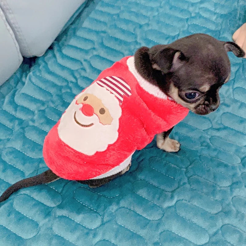 Cute Print Fleece Dog Sweater for Small Dogs – Winter Warm