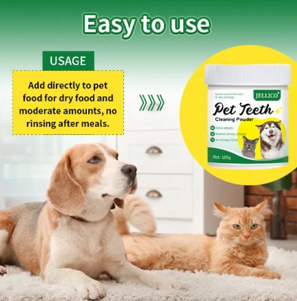 Oral Pet Teeth Cleaning Powder for Dogs & Cats