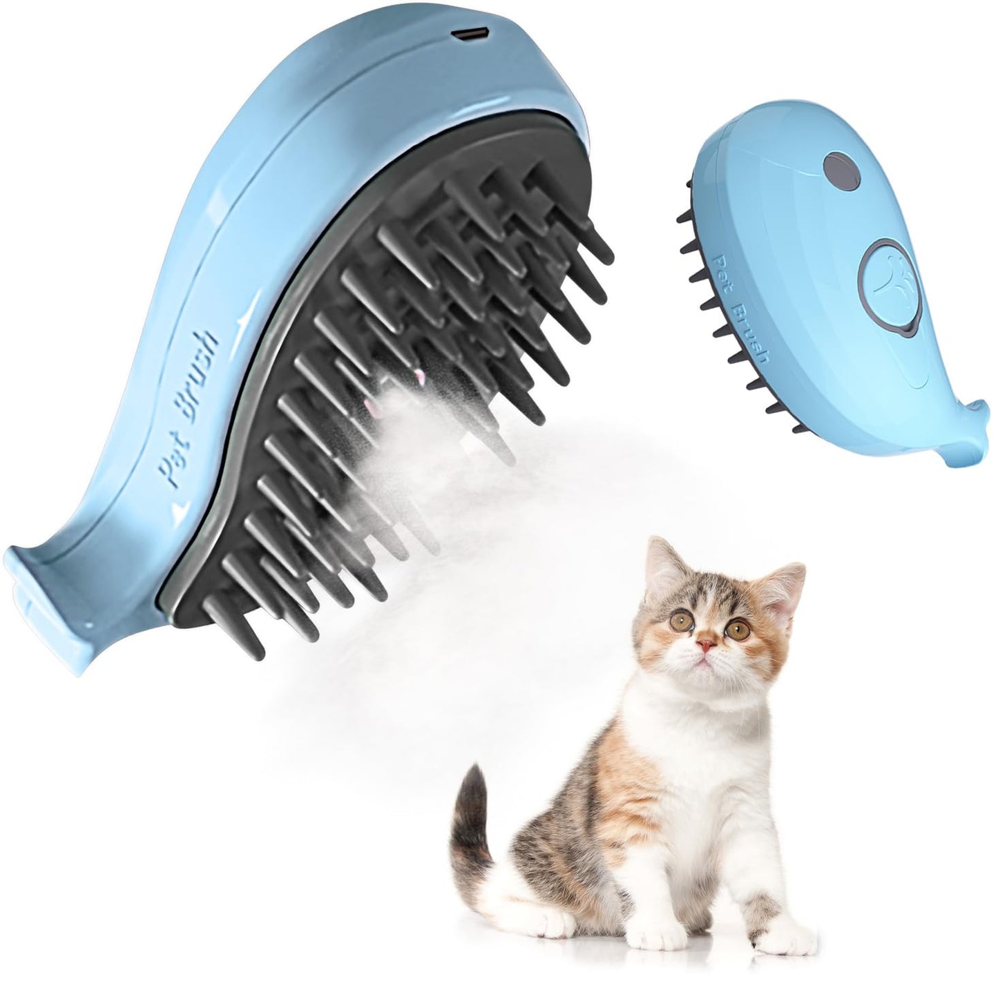 3-in-1 Steam Cat Brush – Cleaning, Massage & Deshedding