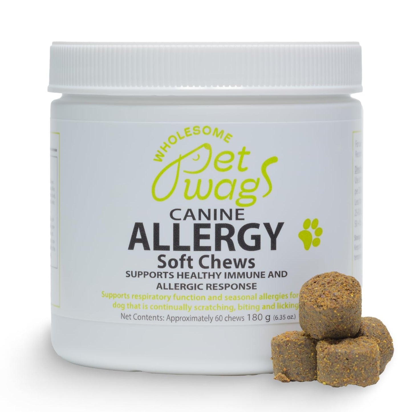 Wholesome Pet Wags Canine Allergy Relief Soft Chews – 60 Count