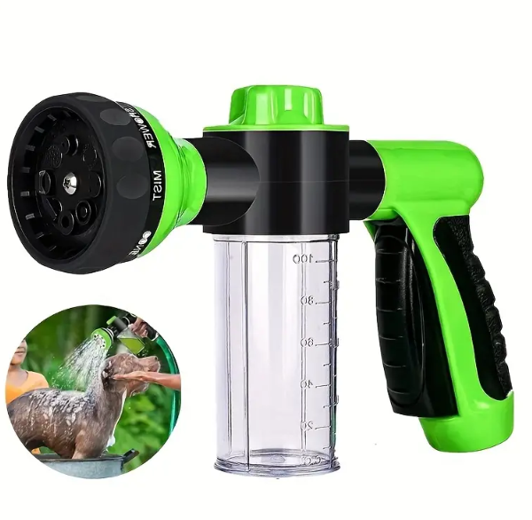 High-Pressure Pet Shower Sprayer with Grooming Brush