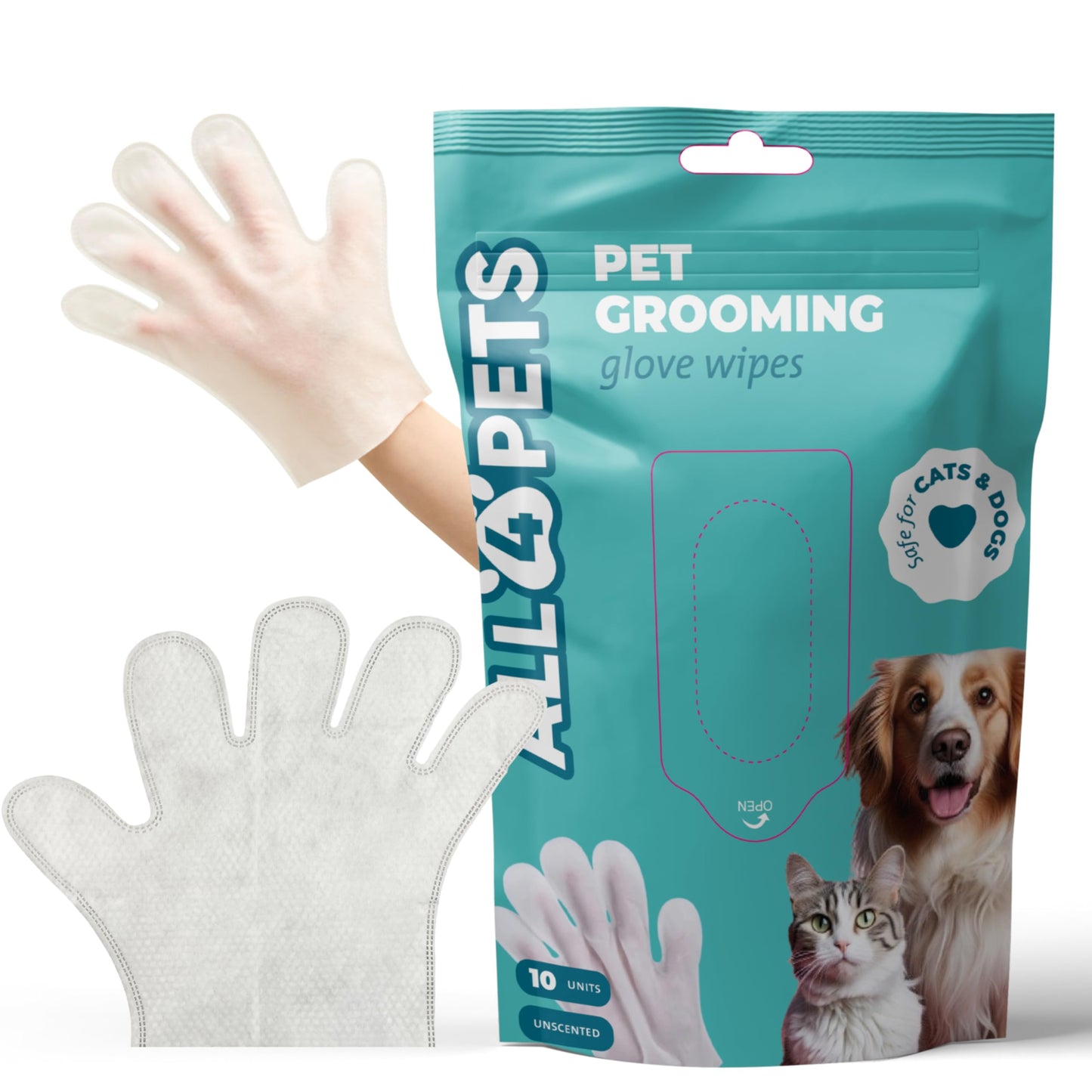 Dog Grooming & Washing Gloves – 10-Pack, Natural Fiber