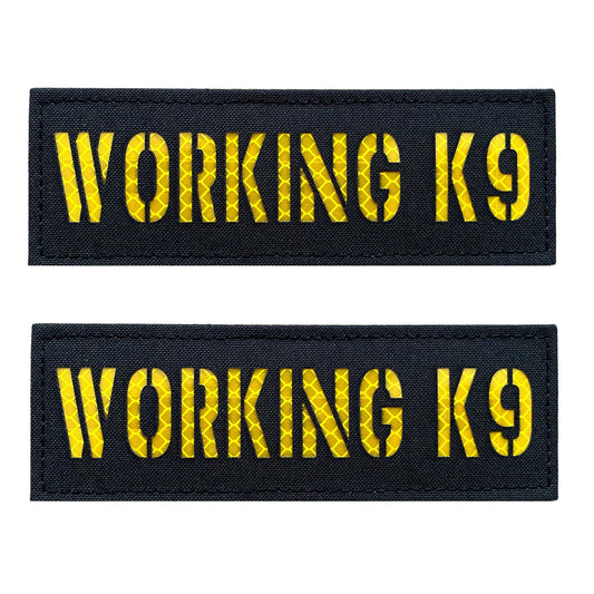 Reflective Tactical Dog Patches – Service Dog & In Training, 2-Pack