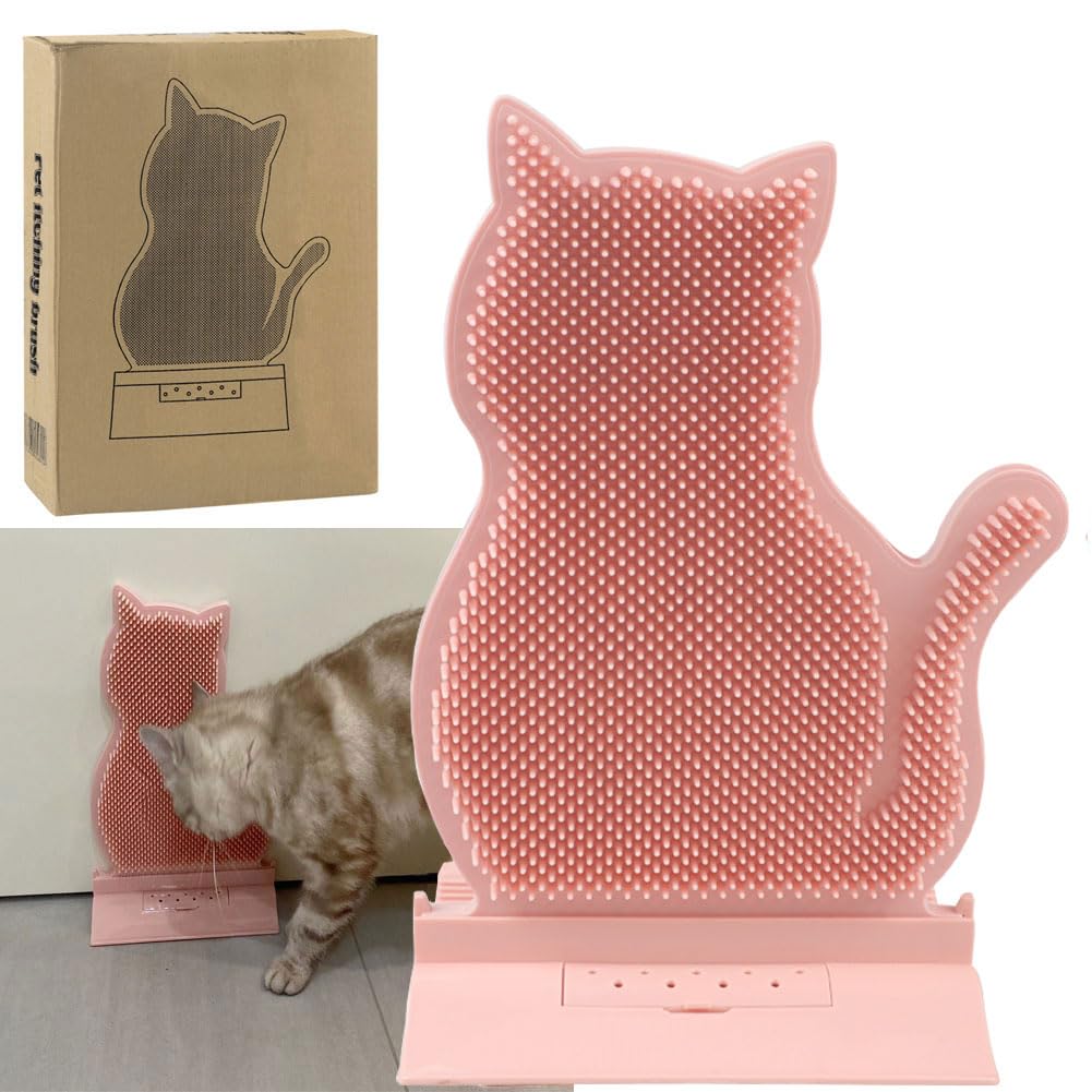 Cat Corner Self Groomer Cat Corner Groomer Brush with Catnip Soft Cat Wall Scratcher Cat Grooming Brushes Pet Self Massage Combs Wall Brush for Indoor Cats