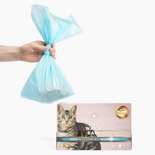 BOS Odor-Sealing Cat Poop Bags – Scent-Free, 60 Count