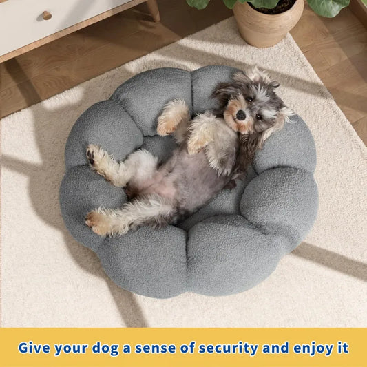 Calming Donut Pet Bed –uffly Plush for Cats & Small Dogs