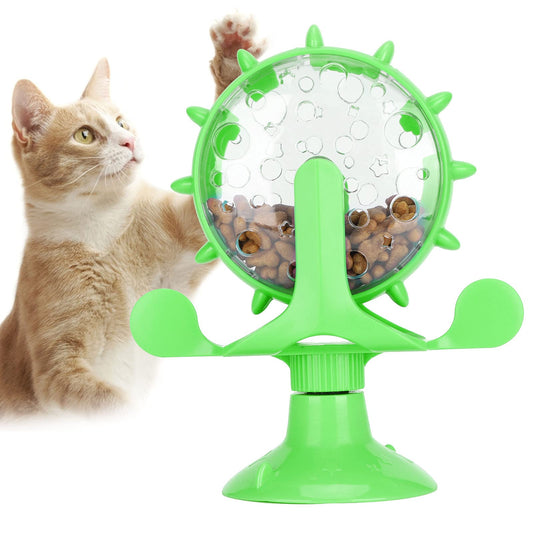 360° Rotating Cat Treat Dispenser & Slow Feeder Toy
