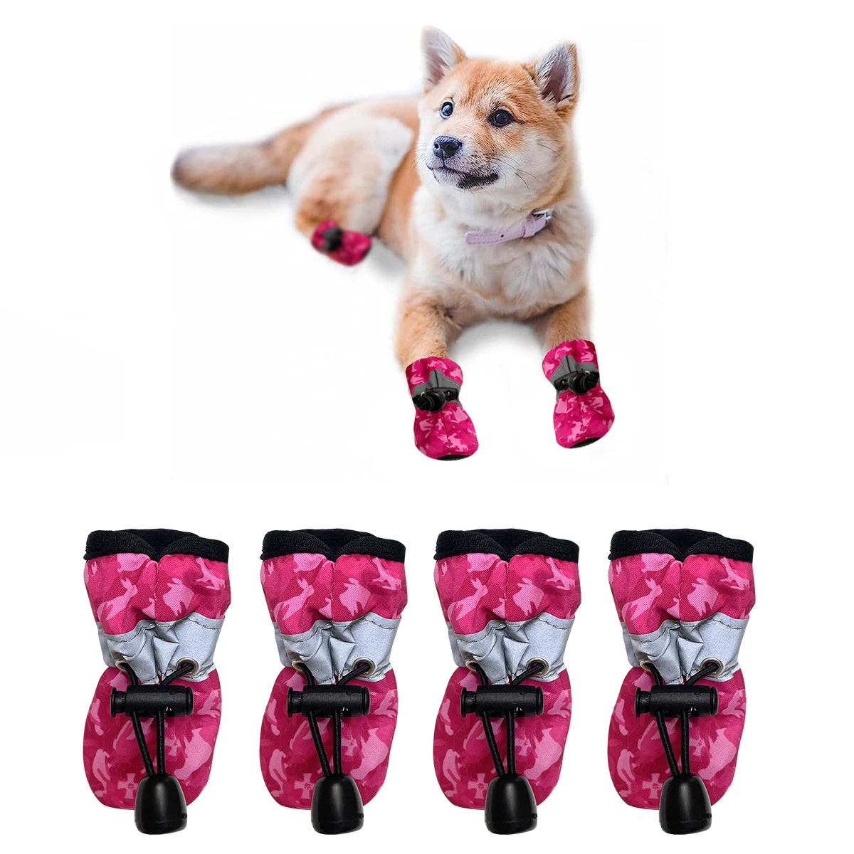 Dog Shoes for Large Dogs with Printed Medium Dog Boots  Paw Protectors Summer Hot Pavement  Water-Resistant in Rainy Weather, Ou