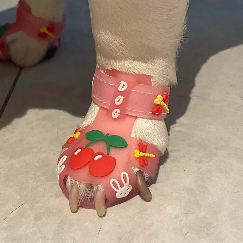 Breathable Pet Shoes Adjustable Non-Slip Dogs Sandals Summer Waterproof Puppy Rain Shoes Outdoor Dog Paw Protector Pets Supplies