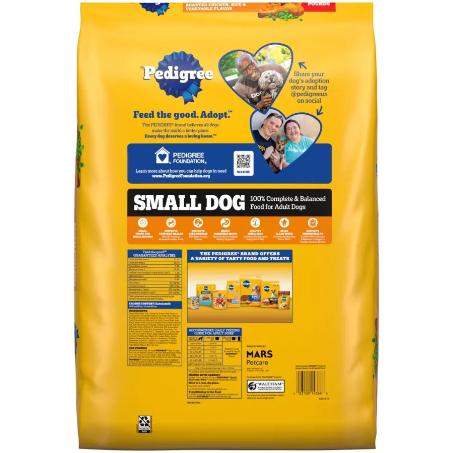 Dry Dog Food for Adult Small Dogs, Roasted Chicken and Vegetable Flavor, 14 lb. Bag