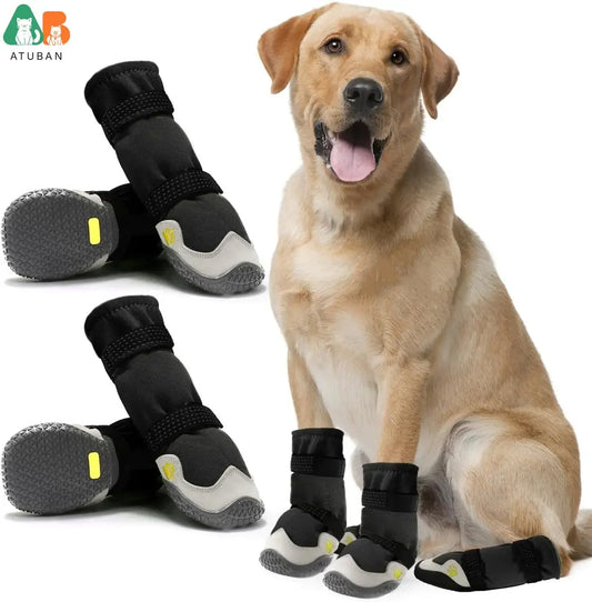 ATUBAN Waterproof Anti-Slip Dog Boots – Sizes 1–8