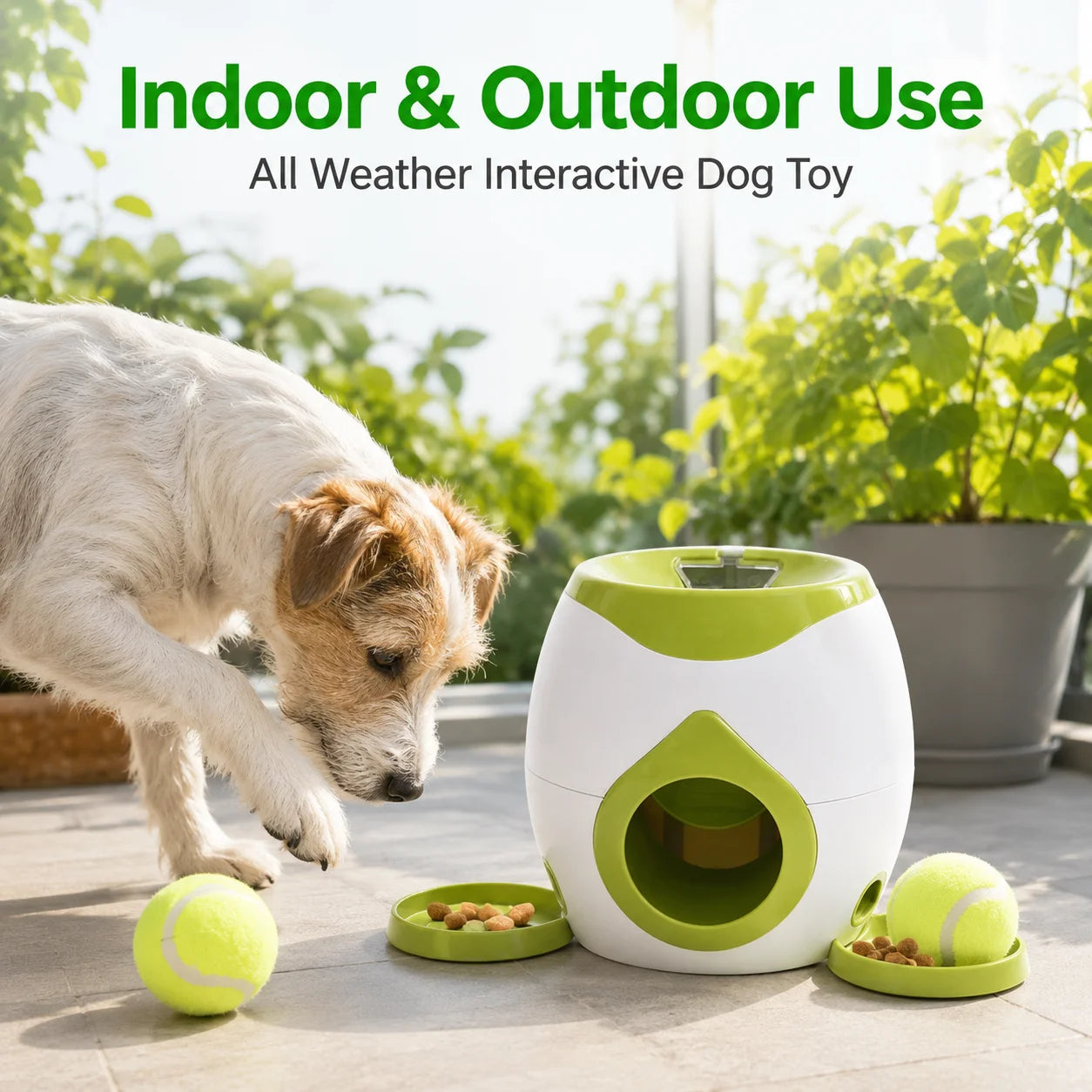 Dog Interactive Tennis Ball Treat Reward Machine Automatic Snack Dispenser Dog Training Puzzle Feeder Toy for Small Medium Dogs