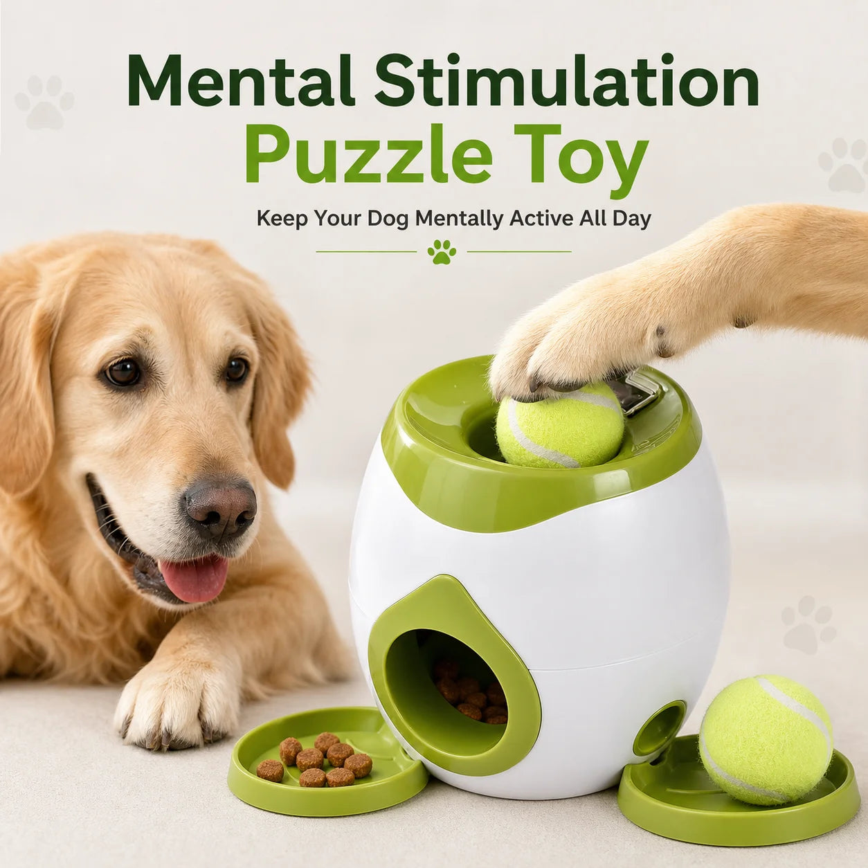 Dog Interactive Tennis Ball Treat Reward Machine Automatic Snack Dispenser Dog Training Puzzle Feeder Toy for Small Medium Dogs