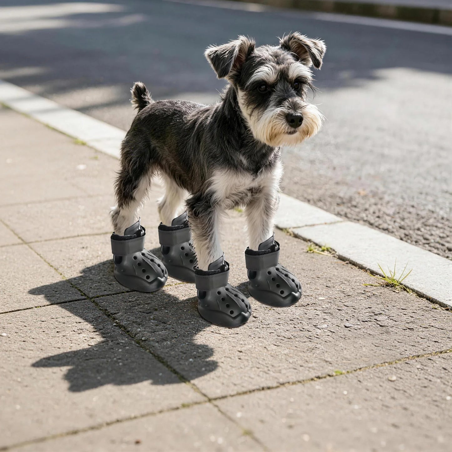 BYMAOCAR Breathable EVA Dog Booties with Adjustable Straps, Non Slip Waterproof Dog Shoes, Wear Resistant Pet Paw Protector Shoes for Outdoor Walking Hiking Daily Use