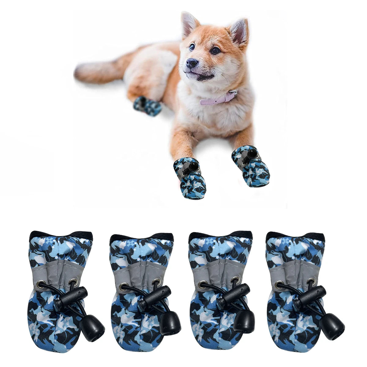 Dog Shoes for Large Dogs with Printed Medium Dog Boots  Paw Protectors Summer Hot Pavement  Water-Resistant in Rainy Weather, Ou