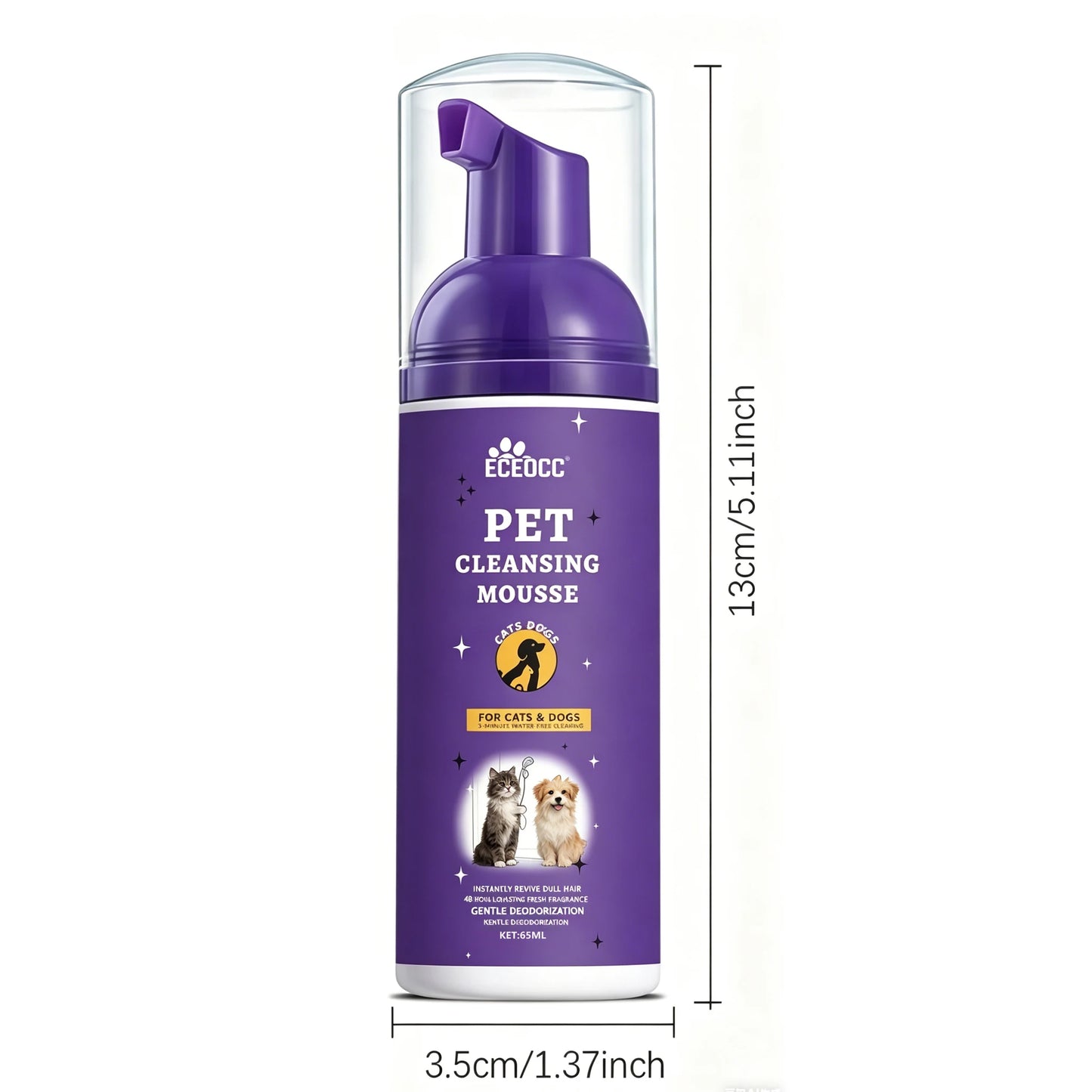 Deodorizing Waterless Pet Dry Wash Mousse No Rinse Cleansing Foam Shampoo Gentle Skin Friendly Hair Clean Care for Cats & Dogs