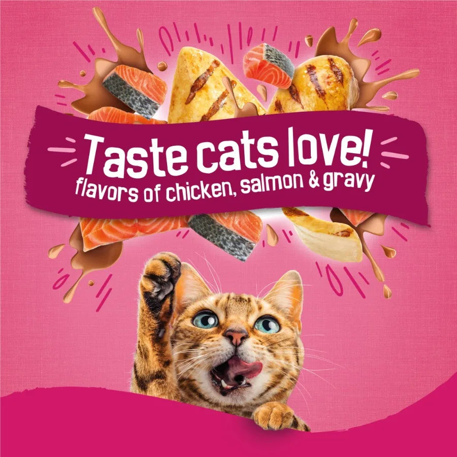 Purina Gravy Swirlers Dry Cat Food Flavors of Chicken, Salmon and Gravy, 22 lb Bag