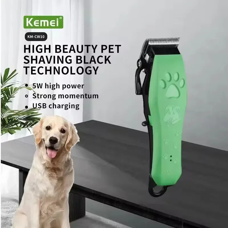 Kemei Pet Grooming Hair Clippers Rechargeable Cat Hair Trimmer for Dogs Professional Electric Rechargeable Cats Shaver KM-cw10