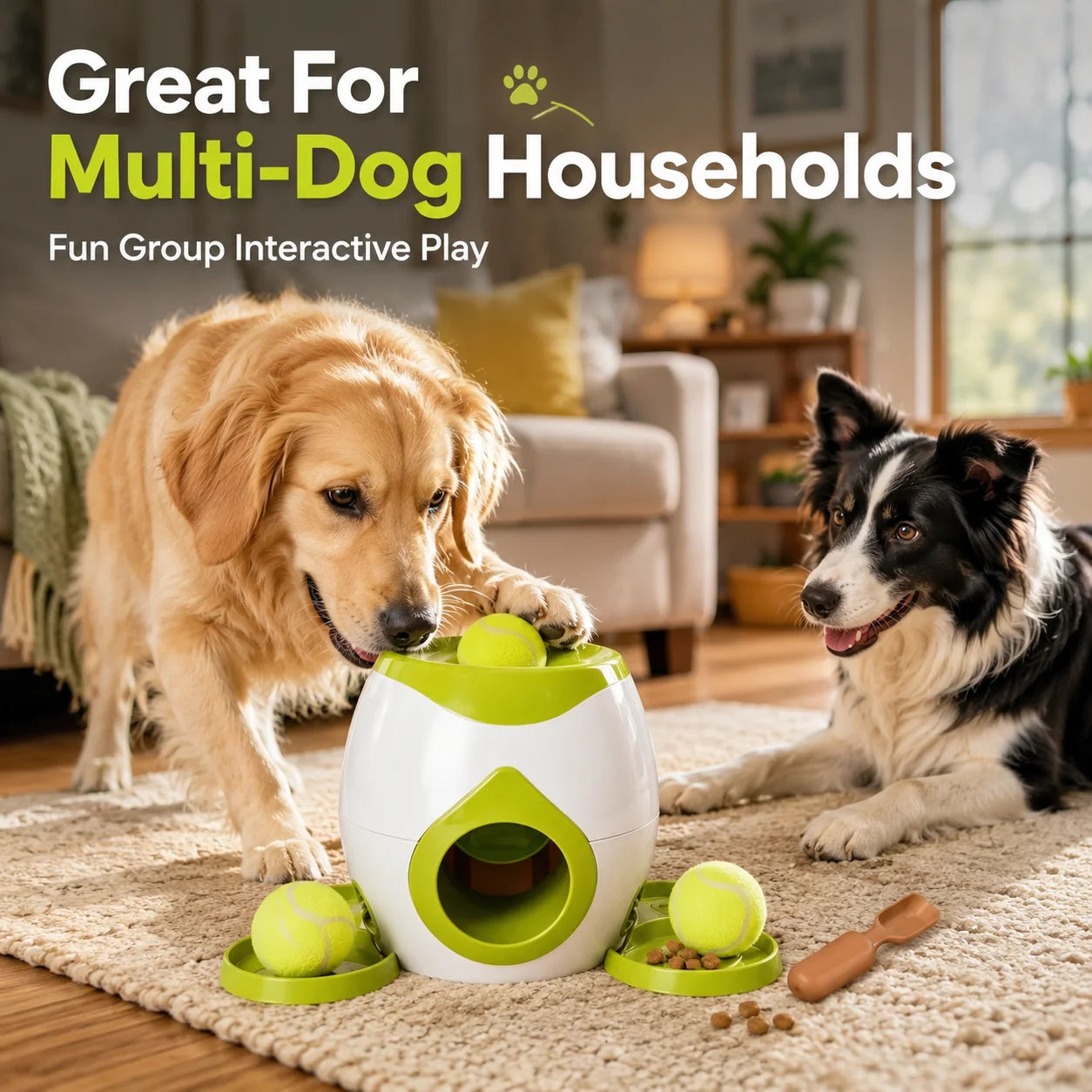 Dog Interactive Tennis Ball Treat Reward Machine Automatic Snack Dispenser Dog Training Puzzle Feeder Toy for Small Medium Dogs