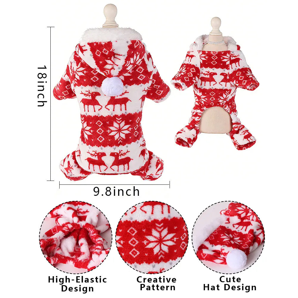 Christmas dog sweater, dog clothes, super soft and warm dog and cat pet jacket, winter pet clothing, dog clothing, size s