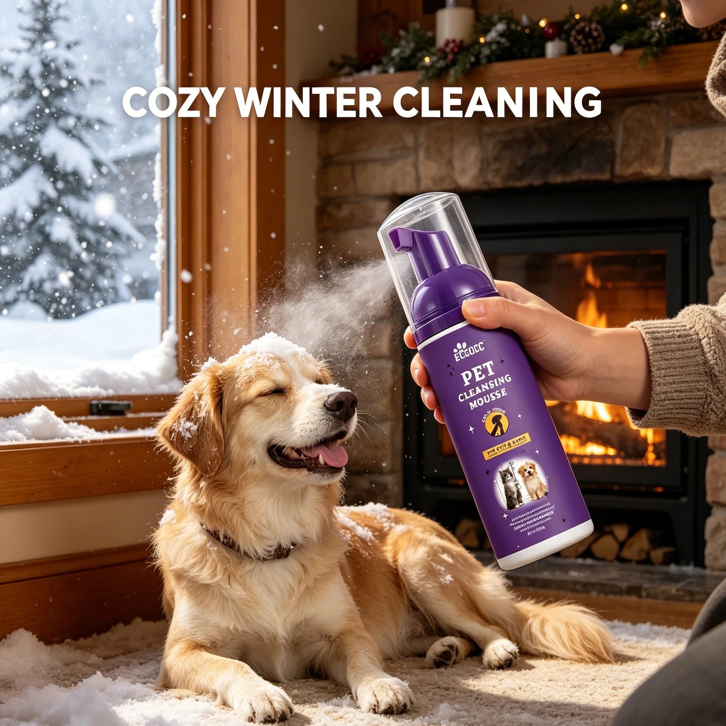 Deodorizing Waterless Pet Dry Wash Mousse No Rinse Cleansing Foam Shampoo Gentle Skin Friendly Hair Clean Care for Cats & Dogs