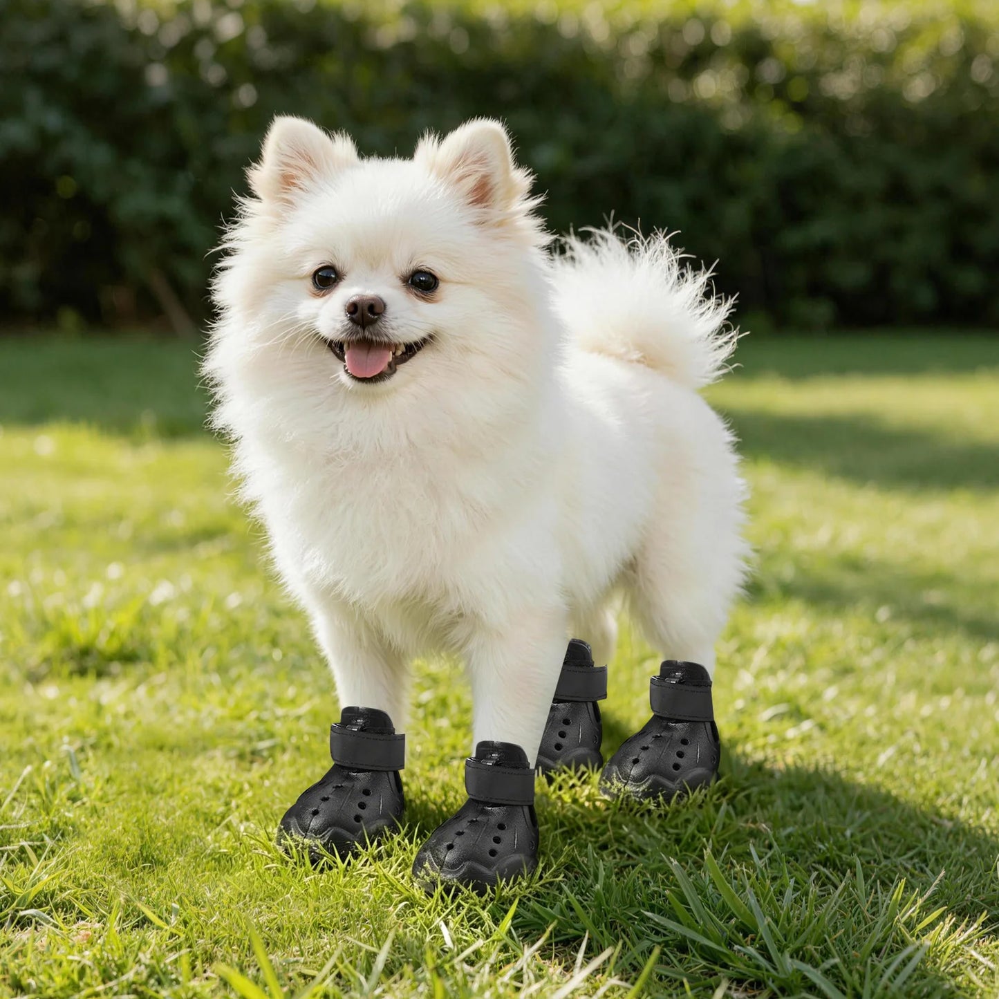 BYMAOCAR Breathable EVA Dog Booties with Adjustable Straps, Non Slip Waterproof Dog Shoes, Wear Resistant Pet Paw Protector Shoes for Outdoor Walking Hiking Daily Use