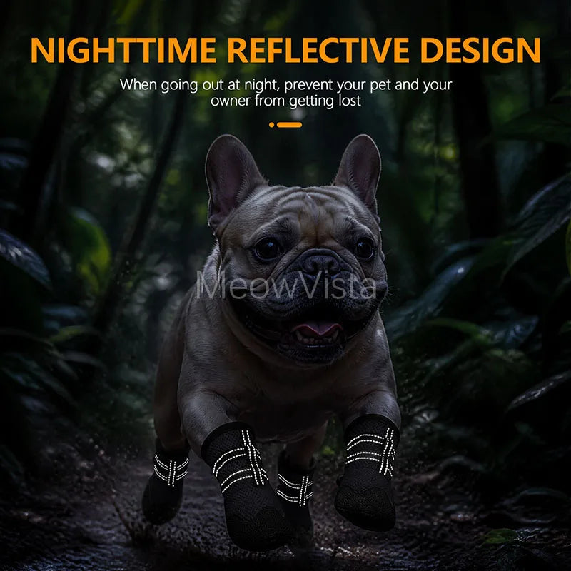 Summer Anti-Slip Breathable Dog Boots Heat Resistant Adjustable Straps Paw Protector Dog Shoes for Medium Large Dogs Walking