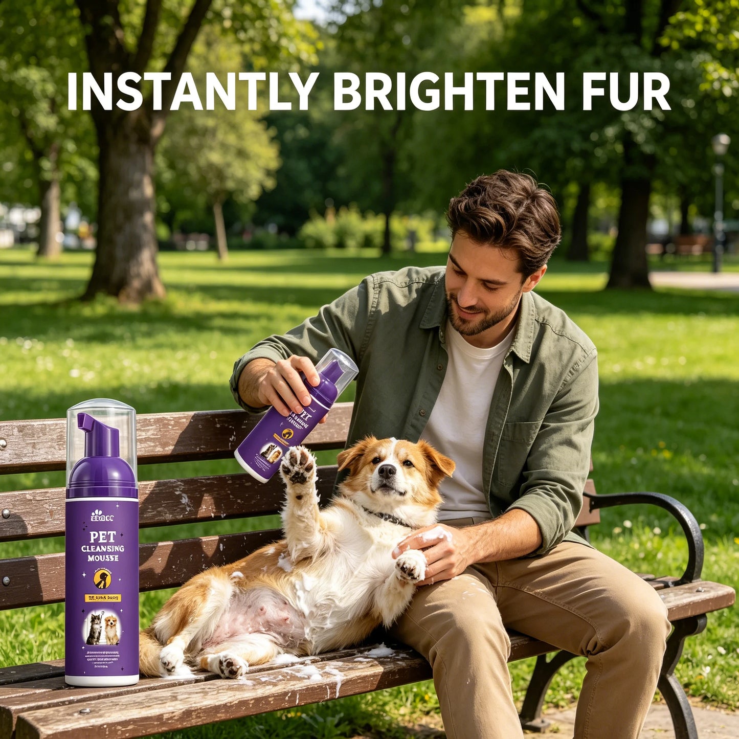 Deodorizing Waterless Pet Dry Wash Mousse No Rinse Cleansing Foam Shampoo Gentle Skin Friendly Hair Clean Care for Cats & Dogs