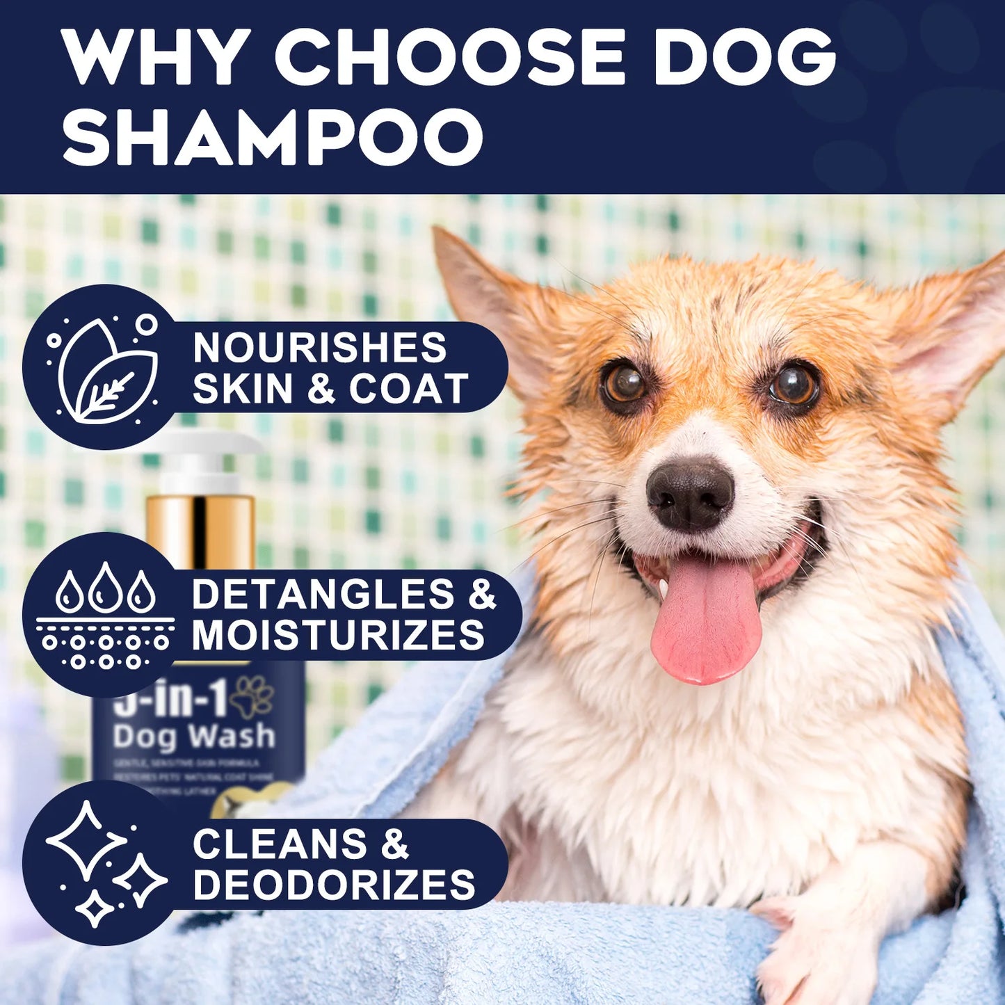 Pet Skin and Hair Shampoo, Care for Skin Health. Pet Shampoo, Cat and Dog Shampoo, Pet Cleaning, Cat and Dog Odor Removal 200ml