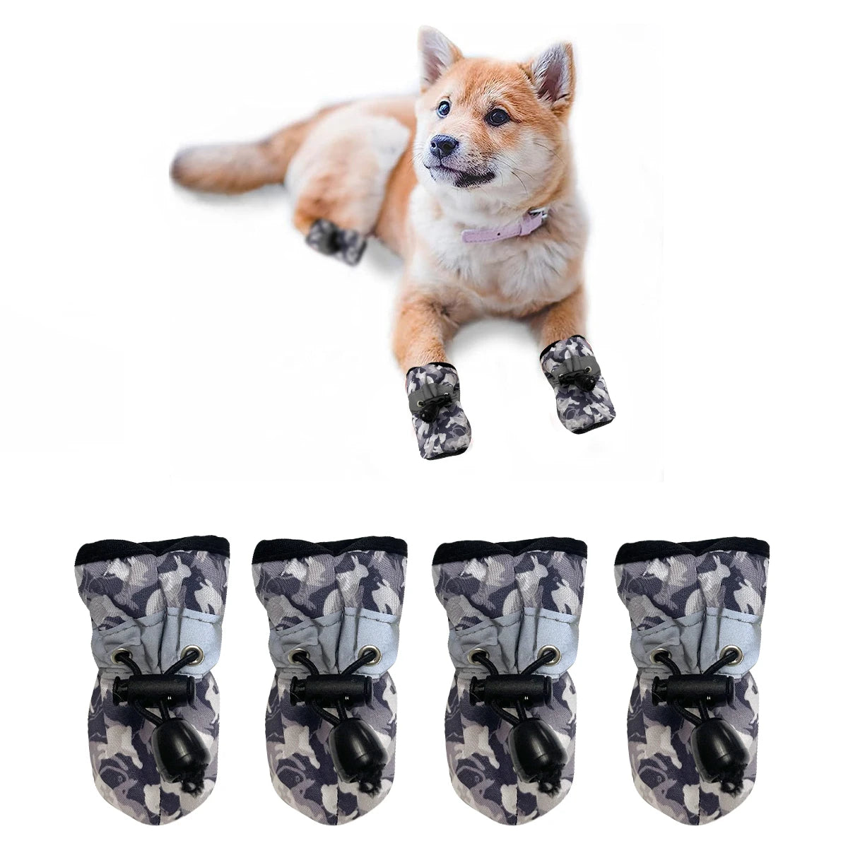 Dog Shoes for Large Dogs with Printed Medium Dog Boots  Paw Protectors Summer Hot Pavement  Water-Resistant in Rainy Weather, Ou