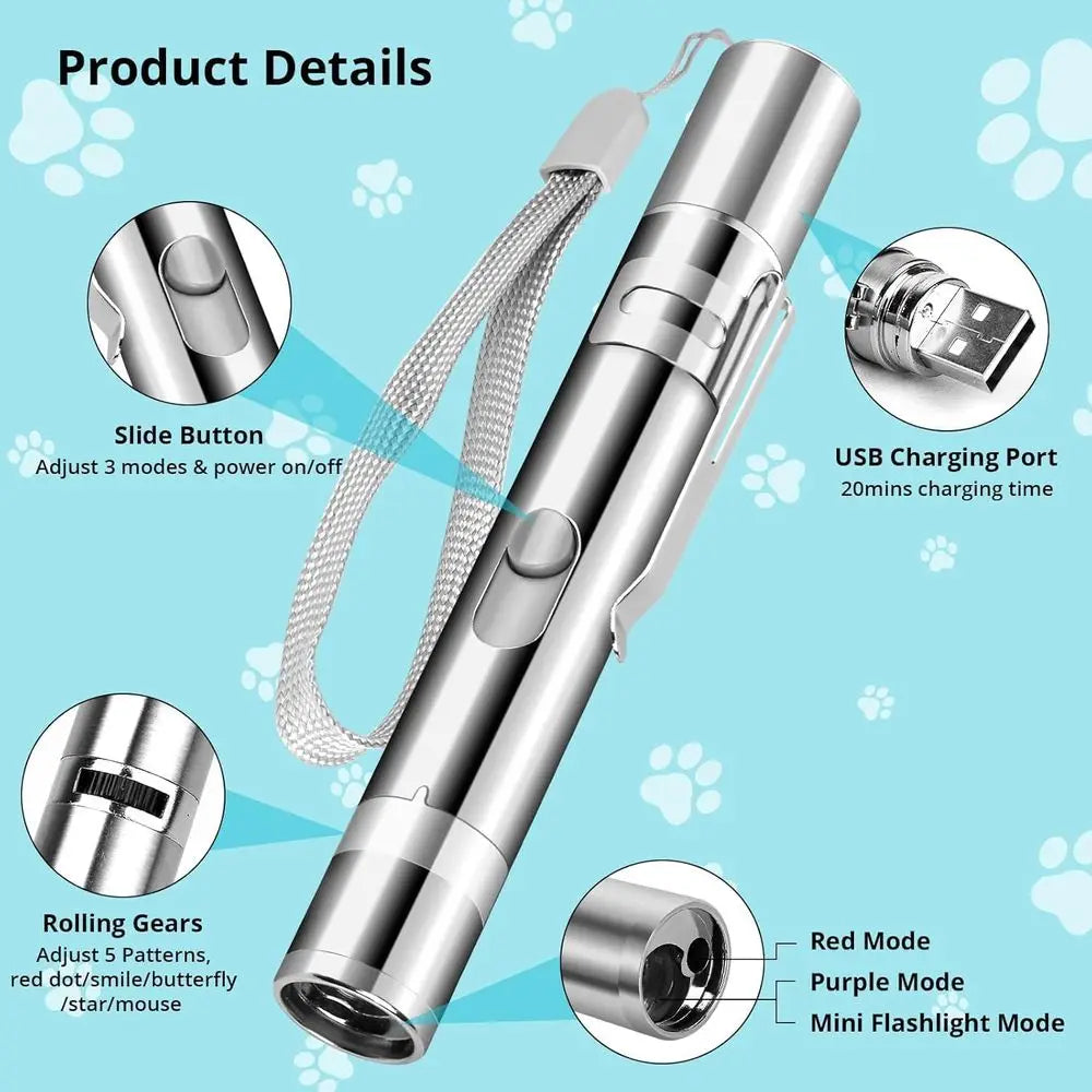 USB Rechargeable Kitten Toys with 7 Adjustable Speeds, Interactive Chase Toys for Indoor Cats & Dogs, Training & Exercise