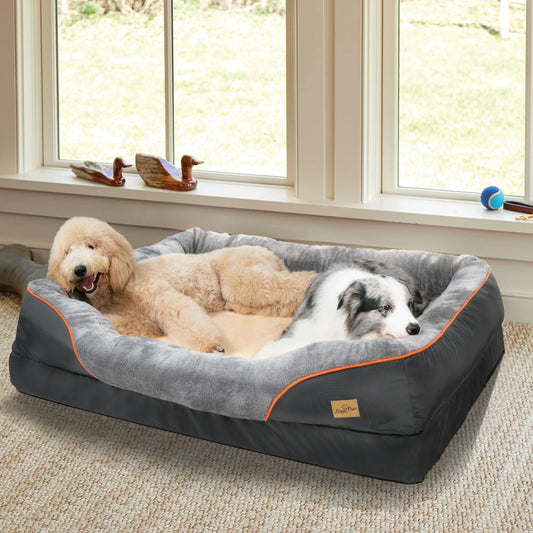 Large Dog Bed with Sponge Foam & Washable Cover – L to 3XL