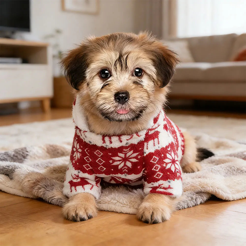 Christmas dog sweater, dog clothes, super soft and warm dog and cat pet jacket, winter pet clothing, dog clothing, size s