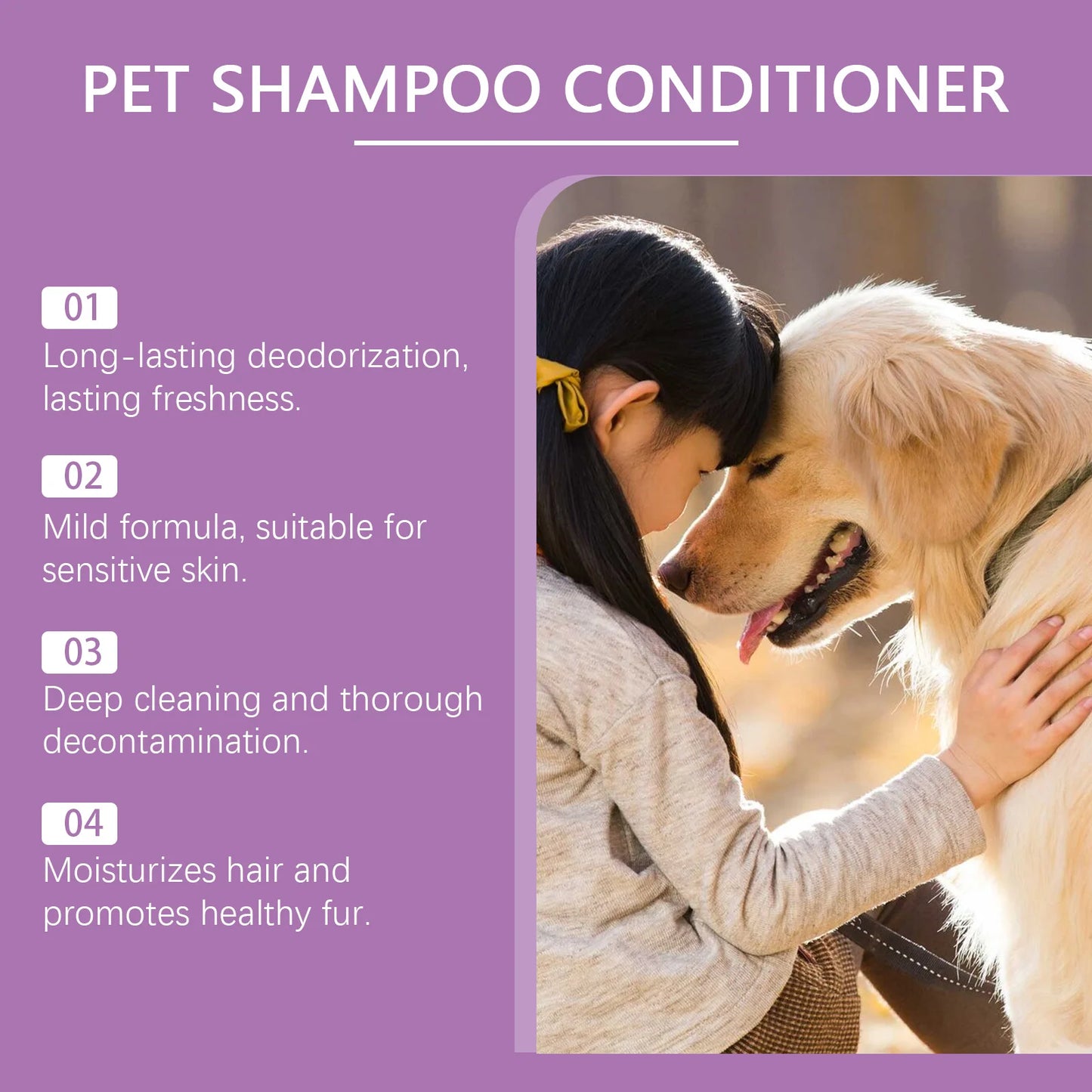 YEGBONG 100ml Pet Lavender Shampoo Gentle Cleansing Fluffy Smooth Coat Long Lasting Fragrance Vet Recommended for Dog and Cat
