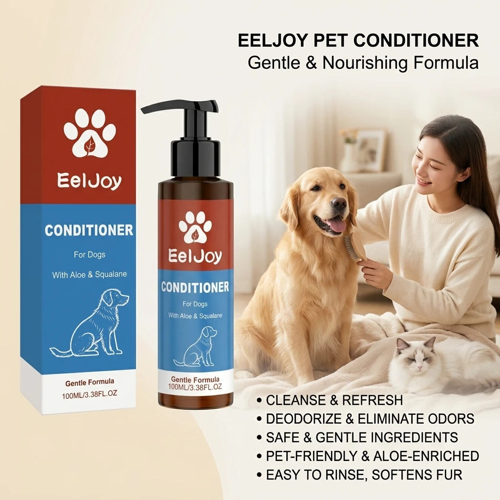 Dog Coat Conditioner Moisturizing Eliminating Odors Soft Hair Smooth Skin Reduce Knotting Refreshing Gentle Formulapet Shampoo