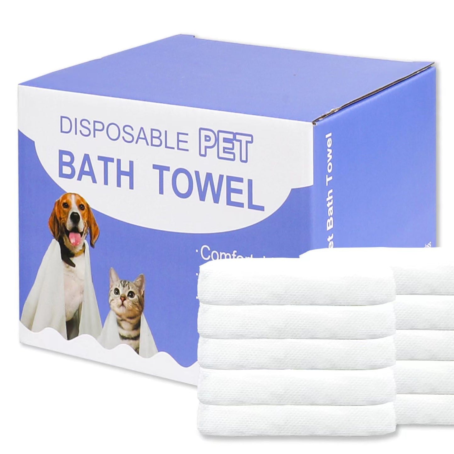 Disposable Pet Bath Towels – 10-Pack, 19.6x21.6 Inch