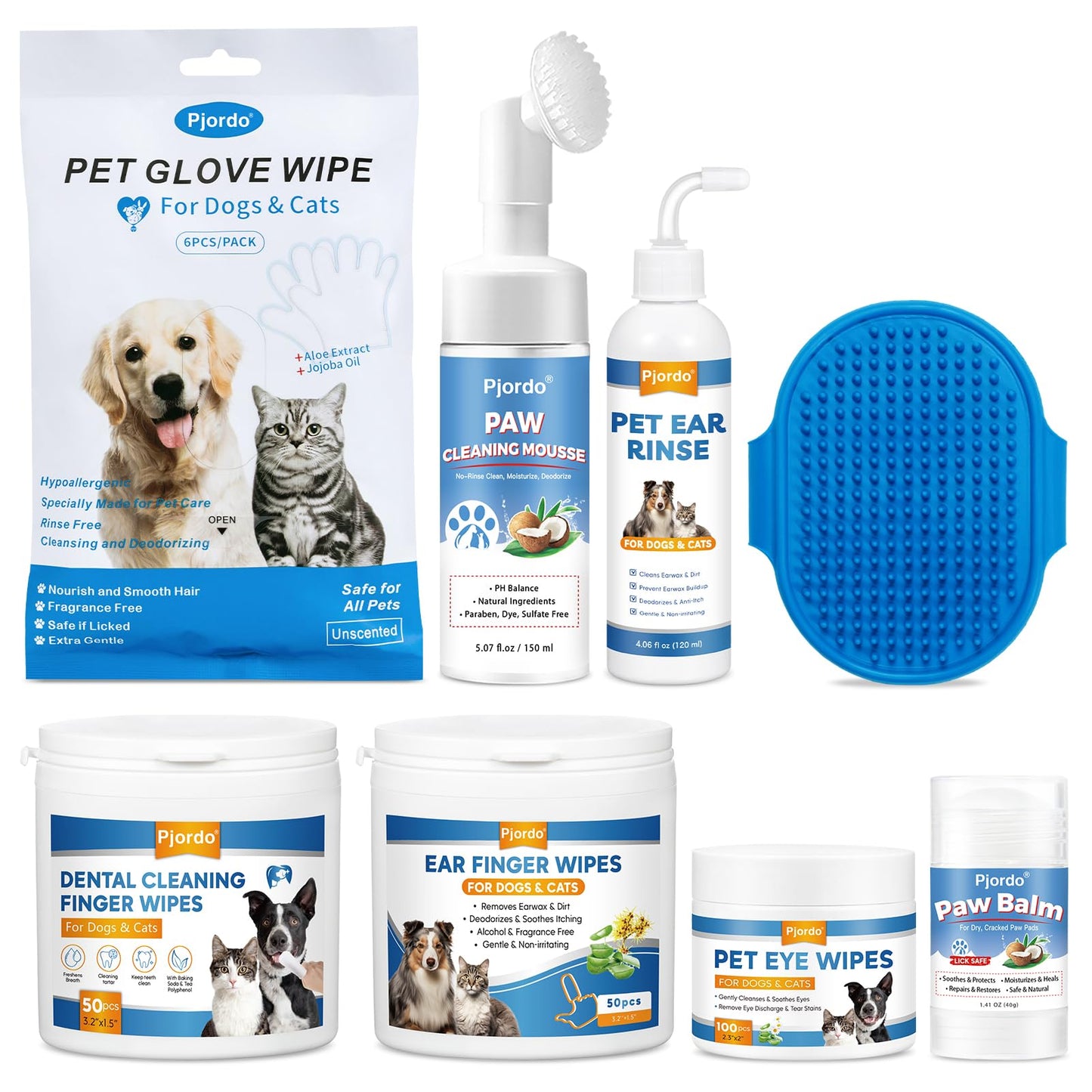 Dog Grooming Wipes & Paw Cleaner Starter Kit – Teeth, Ears, Eyes & Body