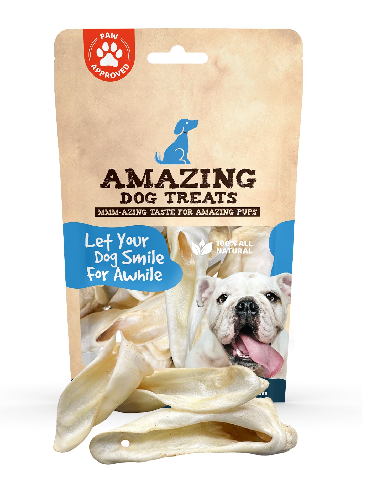 Amazing Dog Treats Natural Lamb Ears – Grain-Free, 25 Pack