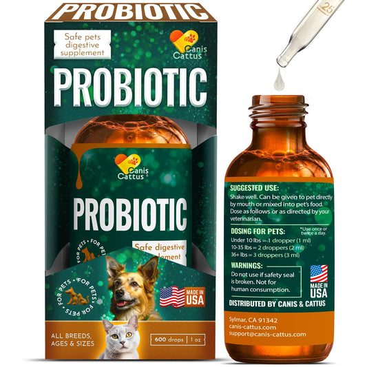 Liquid Probiotic Supplement for Dogs & Cats – Organic, 1 oz