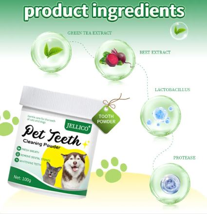 Oral Pet Teeth Cleaning Powder for Dogs & Cats